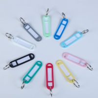 【DT】 hot  40 Pcs Plastic Key Fobs Luggage ID Tags Labels with Key Rings Keychain Label Tag Number Card Plate Key Chain Number Tag