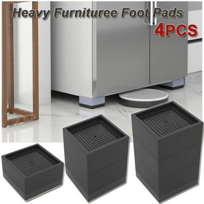 4PCS Adjustable Heavy Duty Furniture Foot Pads Heighten Antiskid Foot Pad Heavy Duty Square Sofa Table Chair Leg Risers
