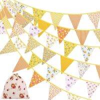 40 Feet Fabric Bunting Banner Vintage Bunting Flag Floral Pennants Triple-cornered Flags for Birthday Wedding Party