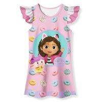 【CC】 Gabby  39;s Dollhouse Baby Short Sleeve Kids Cartoon Gabby Cats Nightgown Child Vestidos