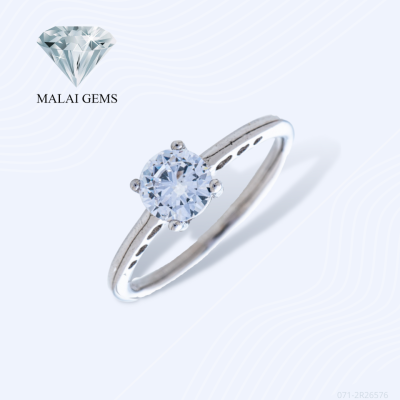 Malai Gems แหวนเพชร เงินแท้ 925 เคลือบทองคำขาว ประดับเพชรสวิส CZ รุ่น 071-2R26576 แถมกล่อง แหวนเงินแท้ แหวนเงิน