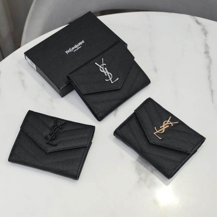 (Gift Box Packaging) 2023 New Ladies Trifold Short Wallet Ladies Money