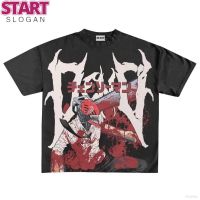 START  Ag เสื้อยืดแขนสั้นลําลอง ทรงหลวม พิมพ์ลายกราฟฟิคอนิเมะ Chainsaw Man พลัสไซซ์ แฟชั่นสําหรับผู้ชาย และผู้หญิง