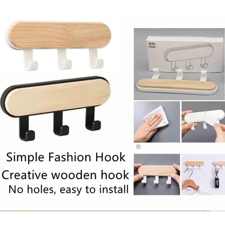 Solid Wood Wall Hook key holder Creative wall Hangers for clothes