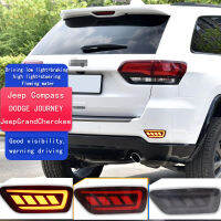 2 Pces Led Traseiro Amortecedor Refletor Luzes De Nevoeiro Para Jeep Grand Cherokee 2011 - 2022 Condução Ligh &amp; Luz De Freio Refletor Vez