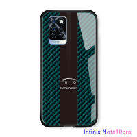 UCUC เคสโทรศัพท์เคสสำหรับ Infinix Note 10 Pro NFC ปลอกรถ Raceing คาร์บอนไฟเบอร์ Hard Casing Glossy Soft Edge กระจกเทมเปอร์กรณี