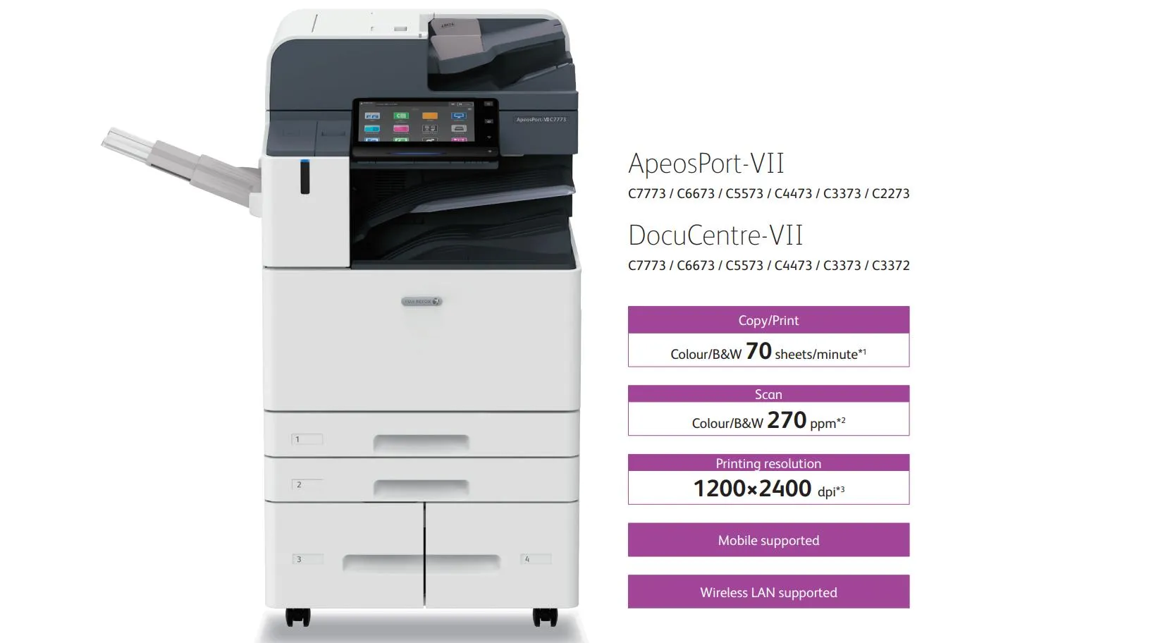 Fuji Xerox Fujifilm Refurbished ApeosPort-VI C7771 A3 Color ...