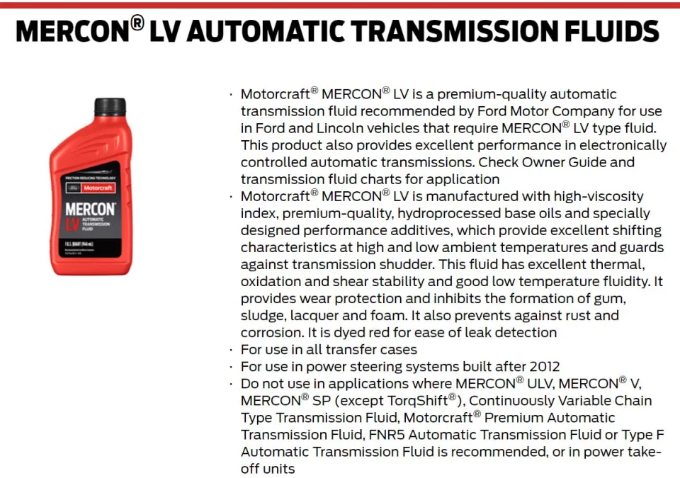 Automatic Transmission Fluid Genuine FORD MOTORCRAFT XT10QLVC