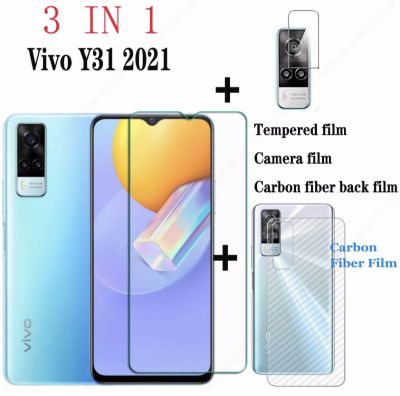 ฟิล์มVivo Y31 / Y51 2021 ชุด3in1 ฟิล์มเลนส์กล้อง ฟิล์มกระจกเต็มจอ ฟิล์มหลัง ฟิล์มกันกระแทกขอบดำ กันรอย กันกระแทก ฟิล์มกระจกกันรอย หน้าจอ ส่งจากไทย