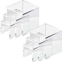 15 Size U Shape Acrylic Display Risers Shelf Showcase Fixtures for Jewelry, Display Stand for Amiibo Funko POP Figures Cupcake