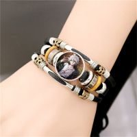 Game Danganronpa V3 Killing Harmony Leather Bracelet Oma Kokichi Cartoon Figure Snap Button Multilayer Weave Bracelets for Women