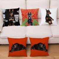 hjk☒☬♗  German Doberman Pinscher Sided Print Cushion Cover Dog Pattern Sofa Pillowcase Short Throw Pillows Cases