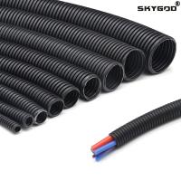 1/5/10M 4.7mm-48mm PP Insulated Corrugated Pipe Wire Hose Threading Hose Plastic Corrugated Pipe Protective Sleeve