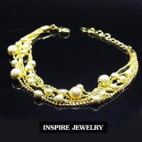 INSPIRE JEWELRY สร้อยข้อมือ ลายน่ารักมาก วิ้งค์ ๆ และทำซาตินที่เม็ดกลม แบบร้านทอง ยาวปรับได้จาก 17-20cm แฟชั้นอินเทรนชั้นนำ gold plated งานเกรดพรีเมี่ยม งานปราณีตพร้อมถุงกำมะหยี่ สวยงาม ใส่ถอดง่าย ใส่ได้กับเสื้อผ้าชุดแบบ ของขวัญวันเกิด วันแม่ ปีใหม่