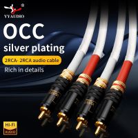 YYAUDIO Hi-End 5N OCC Silver Plated 2RCA Audio Cable 12 Strands Audio Cable HIFI 2RCA TO 2RCA Cable With WBT RCA Plug Cable