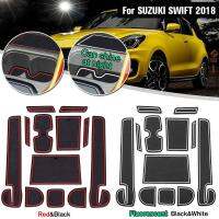 สำหรับ SUZUKI SWIFT 2018 12Pcs Anti-SLIP ยางแก้วประดับผู้ถือสติกเกอร์แผ่นรองช่องใส่ของประตูเสื่อกรูฟ