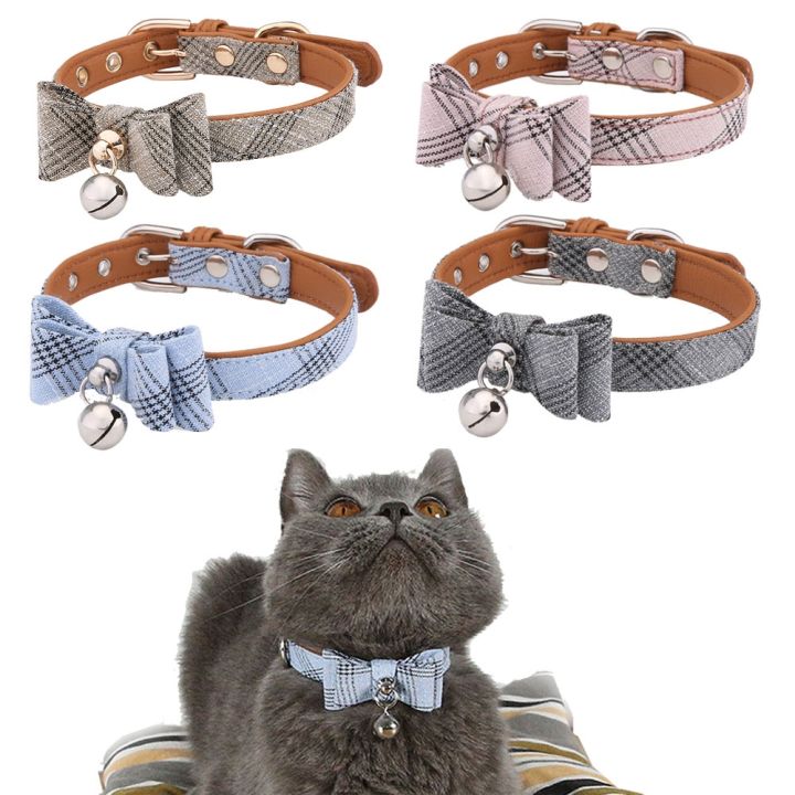 hot-bowtie-cat-collar-charm-safety-break-away-nylon-necktie-collar-for-cats-bell-leather-cat-collars-belt-tie-chihuahua-collier-chat