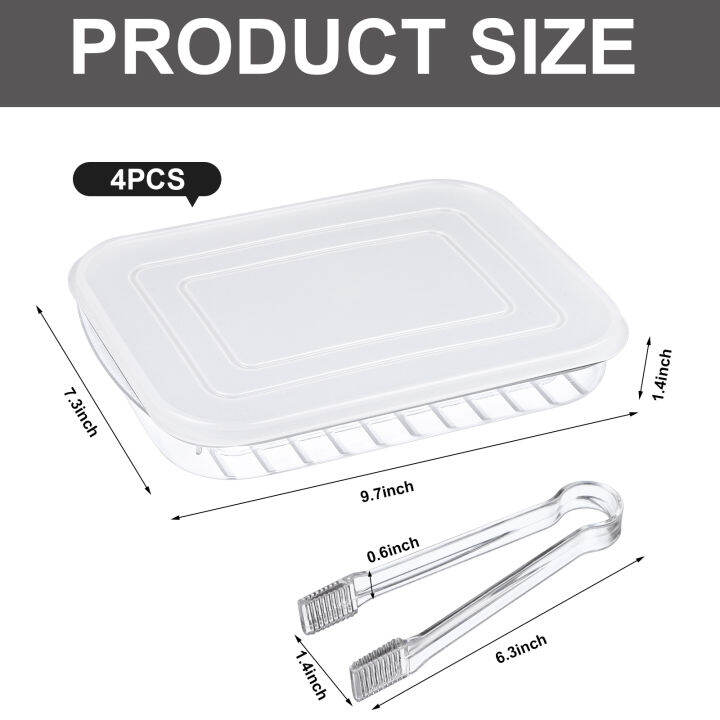 veli-shy-ภาชนะบรรจุเนื้อสัตว์เบคอน4แพ็กสำหรับตู้เย็นพร้อมฝาตัดอากาศเย็นกล่องถนอมอาหารสำหรับอาหารในตู้เย็นที่จับเบคอนรายละเอียดต่ำ2ชิ้นที่คีบที่คีบอาหารบุฟเฟ่ต์