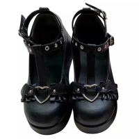 Womens Platform Boots Gothic Punk Shoes Lolita Ladies Wedges Thick Heels Cute JK Retro Harajuku 35-43 Plus Size New