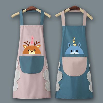 Cute Kitchen Apron for Women Waterproof and Oil Proof with Hand-Wiping Cover Wholesale Aprons
