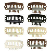 20pcs Black Nine-tooth Clip for hair extension snap clip for DIY use(Black)32MM L