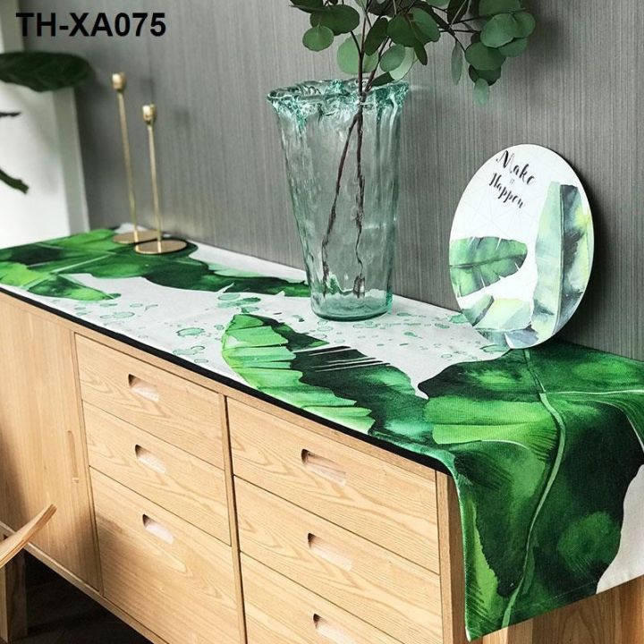 the-contemporary-and-contracted-cloth-linen-green-plant-fresh-rectangular-tv-towel