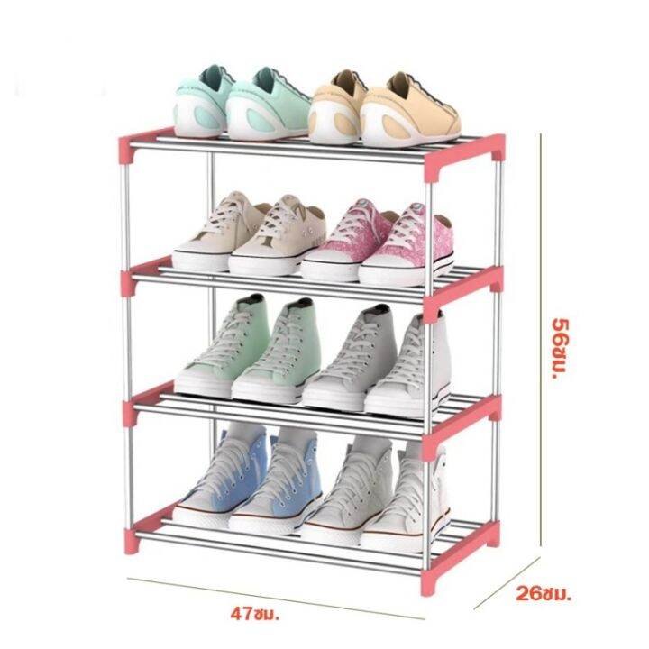 ชั้นวางรองเท้าสแตนเลส-ชั้นวางรองเท้า-ชั้นเก็บรองเท้า-shoe-rack-ที่วางรองเท้า-3-4ชั้น-มีให้เลือก-2-แบบ