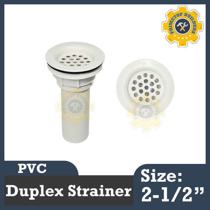 PVC Kitchen Sink Duplex Strainer 21/2" White PRIMETOP BUILDERS Lazada PH