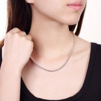 ZZOOI Classic 925 Stamp Silver color Necklaces Jewelry for woman 18 Inches 4MM Buddha Beads chain fashion Christmas Gift party wedding