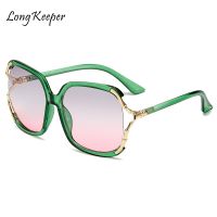 Fashion Oversized Sunglasses Ladies Luxury Brand Big Frame Square Sun Glasses Female Gradient Eyeware Pink Green UV400 Oculos