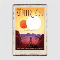 Kepler 16b Exoplanet Travel Bureau Jpl โปสเตอร์การเดินทางวิสัยทัศน์ของอนาคตดาวเคราะห์แผ่นโลหะโปสเตอร์คลับ0707บ้าน