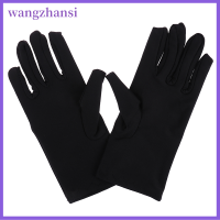 wangzhansi ถุงมือผ้าฝ้าย1คู่ Khan ผ้าถุงมือแข็งพิธีกรรมเล่นถุงมือสีขาว