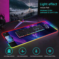 ไฟ LED ไร้สายชาร์จ RGB แผ่นรองเมาส์ Xxl 10วัตต์7.5วัตต์ส่องสว่างแผ่นรองเมาส์เล่นเกมคอมพิวเตอร์ M Ousepad โต๊ะเสื่อแผ่นรองเมาส์ Gamer