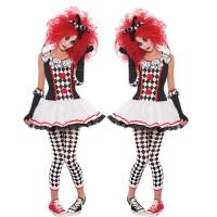 Women Classic Harley Costume Halloween Quinn Clown Jester Cosplay Party Outfit Monster Scary Cosplay Fancy Dress
