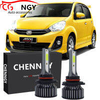 สำหรับ Myvi Lagi ปีที่ดีที่สุดที่2011กับ2014 (ไฟหน้ารถยนต์)-(1คู่) หลอดไฟหน้าไฟฉายคาดศีรษะ LED 6000K 9-32V ชุดแปลงไฟต่ำ LHL CG LY