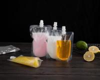 100pcs Stand up Plastic Drink Packaging Bag Spout Bag for Beverag Juice Milk Wedding Party Drinking Bags