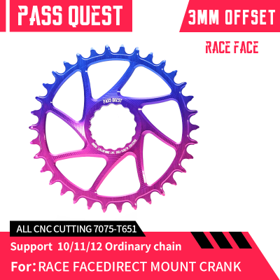 PASS QUEST Race Crank จักรยาน Chainring 3Mm Offest แคบกว้างล้อสีดำ สีสำหรับ RF Direct Mount Crankset 28-48T