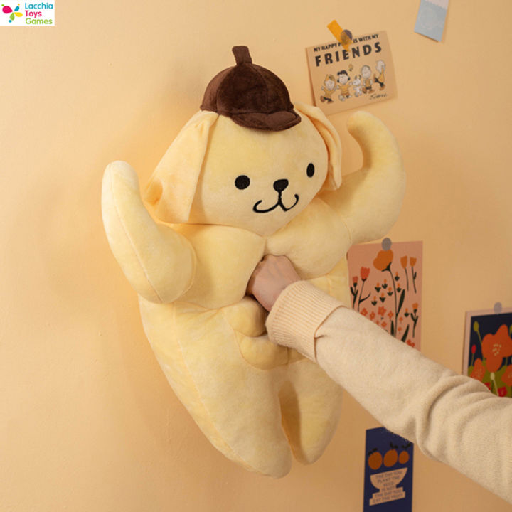 sanrio-พุดดิ้งเหลืองกล้ามเนื้อ-pom-pom-purin-พุดดิ้งสุนัขยัดนุ่นตกแต่งตุ๊กตาของเล่นน่ารักหมอนของขวัญวันเกิดสำหรับเด็ก