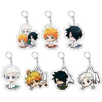 【LZ】☑✟✲  Anime The Promised Neverland Acrílico Chaveiro Figuras Dos Desenhos Animados Yakusoku Não Norman Ray Chaveiro Chaveiro Presentes