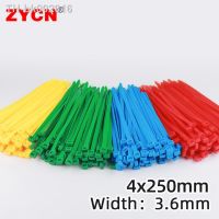 ◑ 100PCS Plastic Cable Tie 4x250 Width 3.6mm High Temperature Resistant Nylon Flange Binding Buckle Fastening Wire Loop Organizer