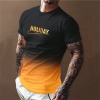 เสื้อยืดผู้ชายพิมพ์ลาย3D สไตล์วินเทจตัวอักษรเสื้อยืด2023ฤดูร้อนขนาดใหญ่สำหรับผู้ชายแฟชั่นแขนสั้นเสื้อยืดคอกลม