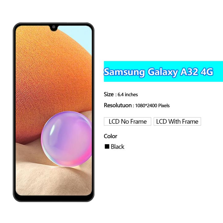 จอแอลซีดีเหมาะสำหรับ-samsung-galaxy-a32-sm-a325f-lcd-4g-อะไหล่ทดแทน-sm-a325m-หน้าจอสัมผัสหน้าจอสำหรับซัมซุง-a32-sm-a326b-แสดงผล5g