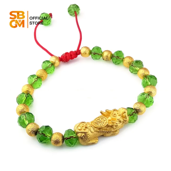 SBGM GOLD PLATED BANGKOK GOLD LUCKY PIYAO PI XIU FENG SHUI BRACELET