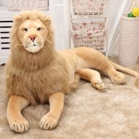 【LZ】┅☈﹍  Brown American Lion Plush Toy para crianças bichos de pelúcia bonecas grandes almofada simulação cabelo longo presente de aniversário 32 cm 53 cm 70cm