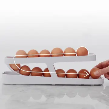 1pc Egg Holder For Refrigerator Side Door, Flip Up Egg Tray Storage Box