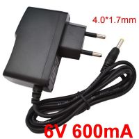 2023 1ชิ้นคุณภาพสูง DC 6V 0.6A 600mA AC 100V-240V ตัวแปลงแหล่งจ่ายไฟสลับปลั๊ก EU 4.0มม. X 1.7มม.