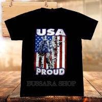 Usa Proud Veteran เสื้อยืดฝ้ายฤดูร้อน Fashion Funny Tops