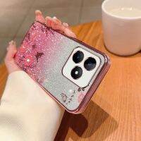 เคสสำหรับ Realme C53 C55 C33 C31 C35 C15 C12เคสโทรศัพท์ TPU แบบน่มสำหรับ Narzo 50 50A Prime N53ชุบหรูหราการไล่ระดับสีลวดลายดอกไม้แวววาวฝาหลังกันกระแทก