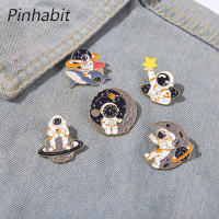 Pinhabit เข็มกลัดเคลือบรูปปลาวาฬอวกาศ,เข็มกลัดโลหะสำหรับติดกาแฟรูปดวงจันทร์กาแล็กซี่