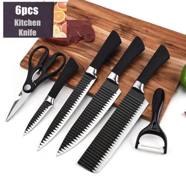 6pcs Kitchen Knife Set Handmade Forged Stainless Steel Fish